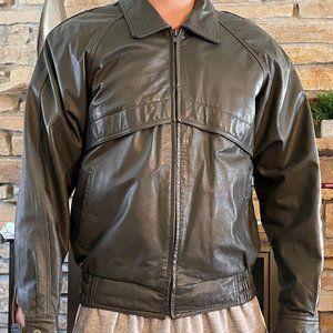 Men's gray leather jacket